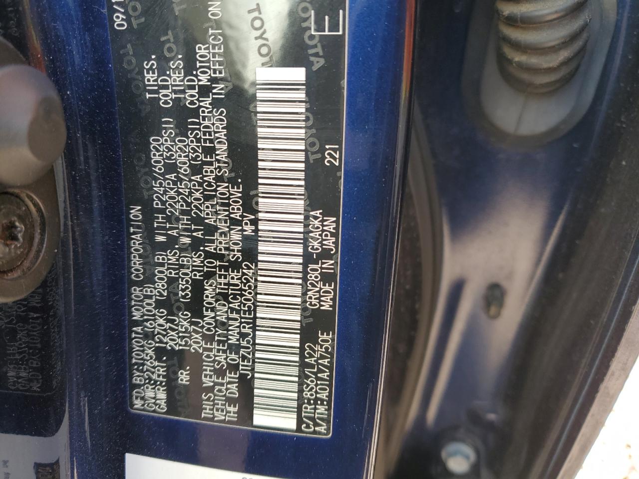 JTEZU5JR1E5065242 2014 Toyota 4Runner Sr5