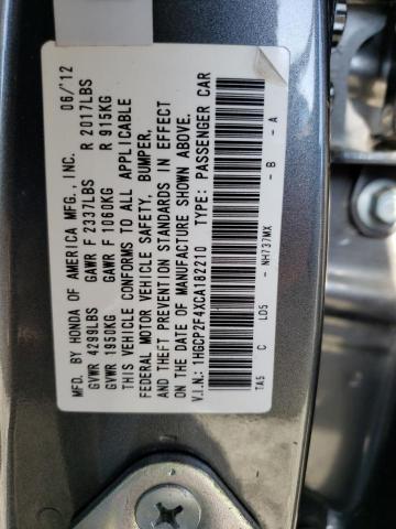 2012 Honda Accord Lxp VIN: 1HGCP2F4XCA182210 Lot: 52419634