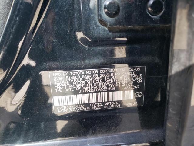 2005 Lexus Ls 430 VIN: JTHBN36F055027845 Lot: 55571734