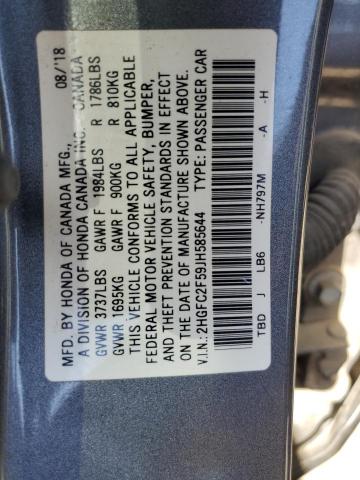 2018 HONDA CIVIC LX 2HGFC2F59JH585644  53663954