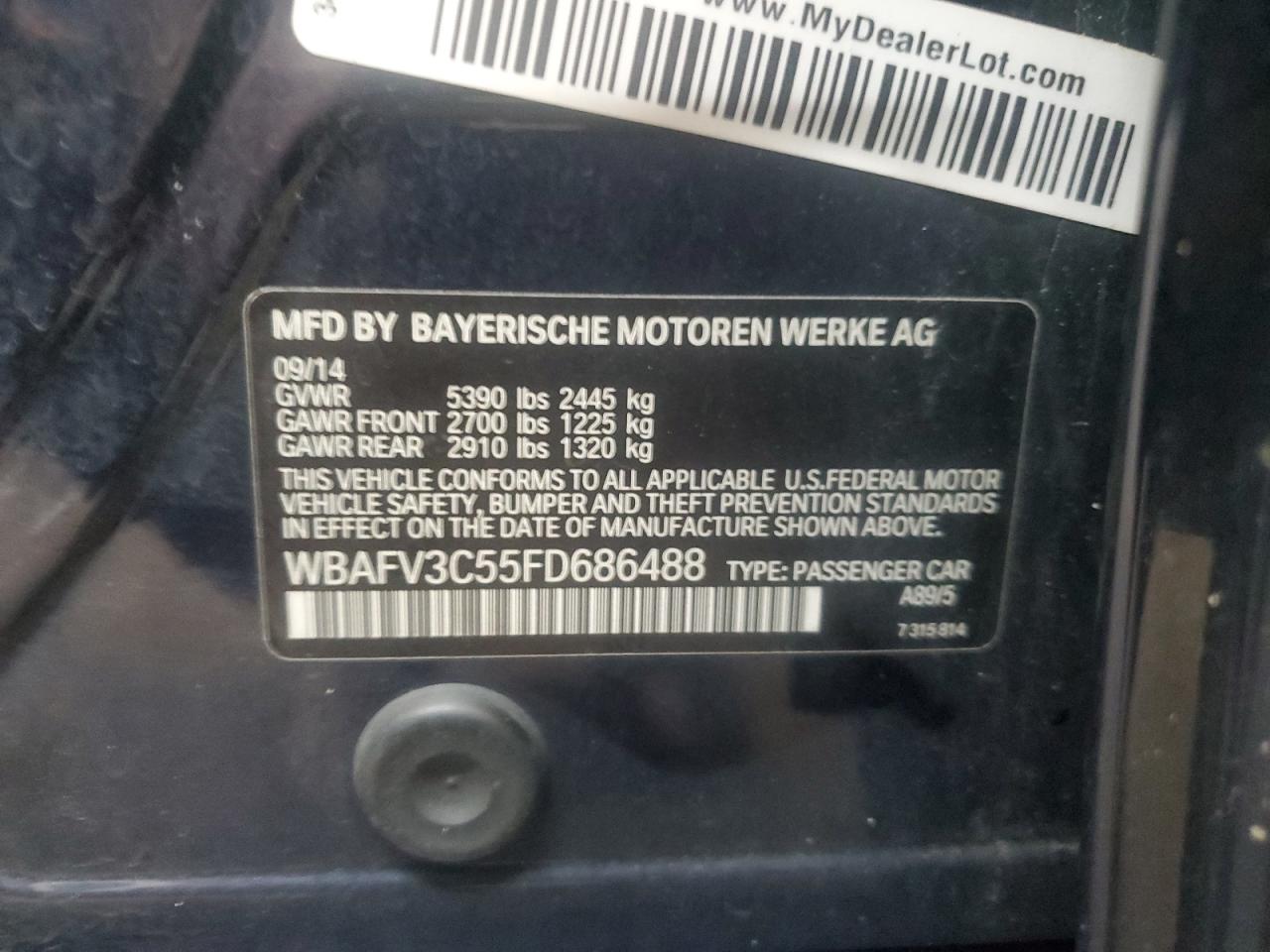 WBAFV3C55FD686488 2015 BMW 535 D xDrive