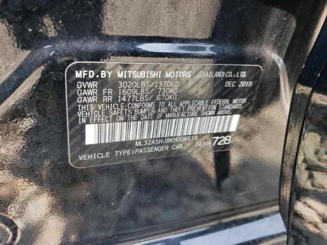 2019 Mitsubishi Mirage Le VIN: ML32A5HJ8KH006510 Lot: 54336154