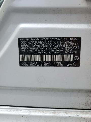 2008 Lexus Es 350 VIN: JTHBJ46GX82179955 Lot: 54892784