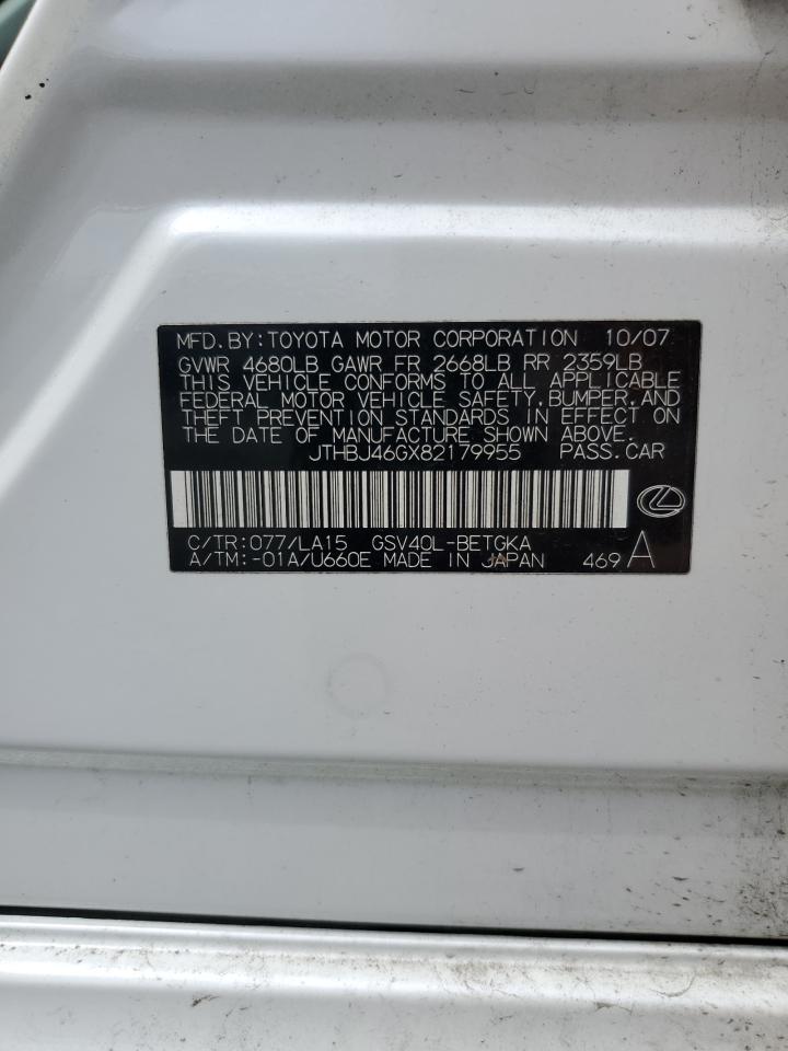 JTHBJ46GX82179955 2008 Lexus Es 350