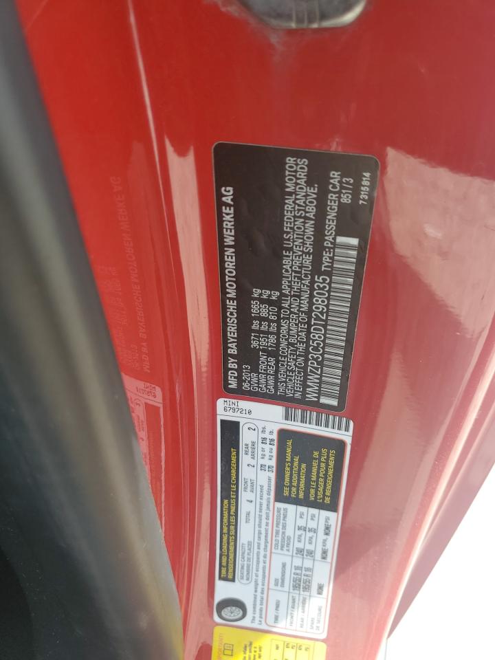 WMWZP3C58DT298035 2013 Mini Cooper S