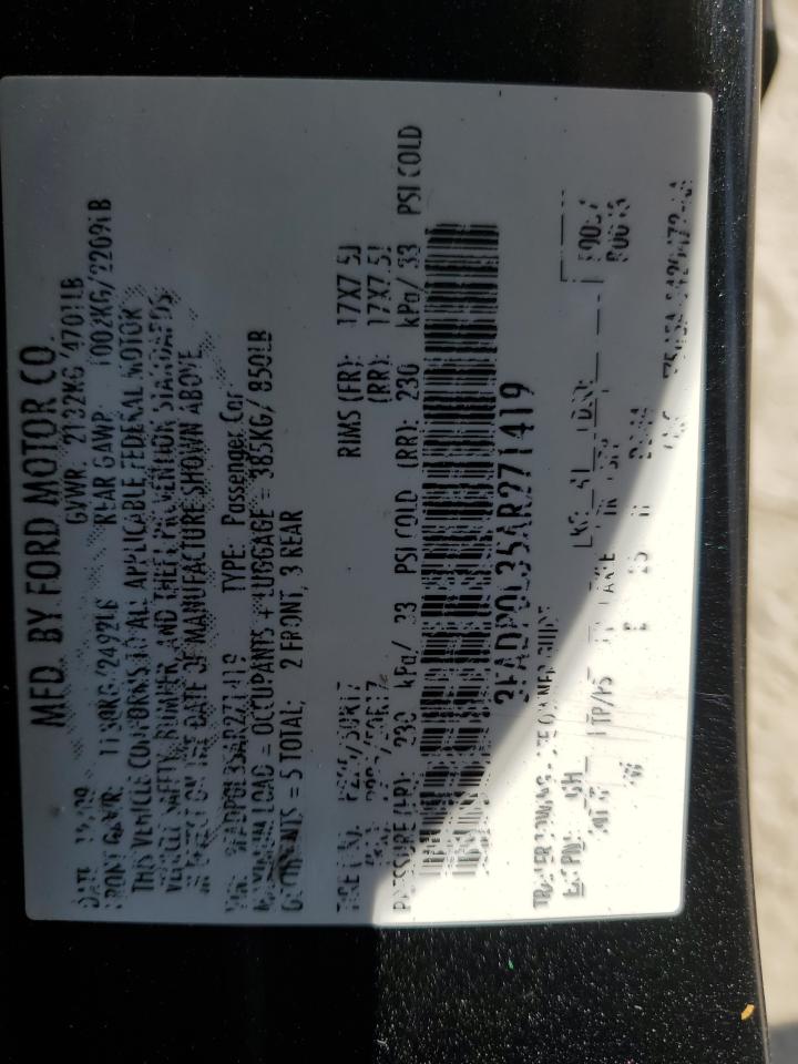 3FADP0L35AR271419 2010 Ford Fusion Hybrid