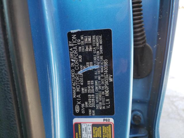 2016 Kia Soul + VIN: KNDJP3A51G7400985 Lot: 55556424