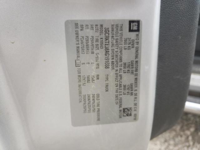 2010 Chevrolet Silverado K1500 Ltz VIN: 3GCRKTE38AG191668 Lot: 56663984