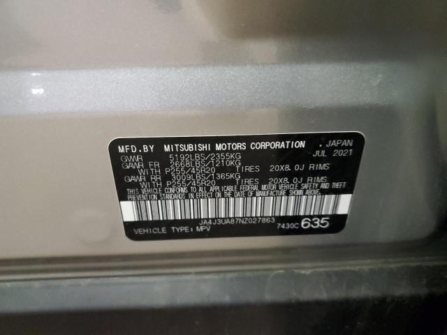 2022 Mitsubishi Outlander Se VIN: JA4J3UA87NZ027863 Lot: 54831134