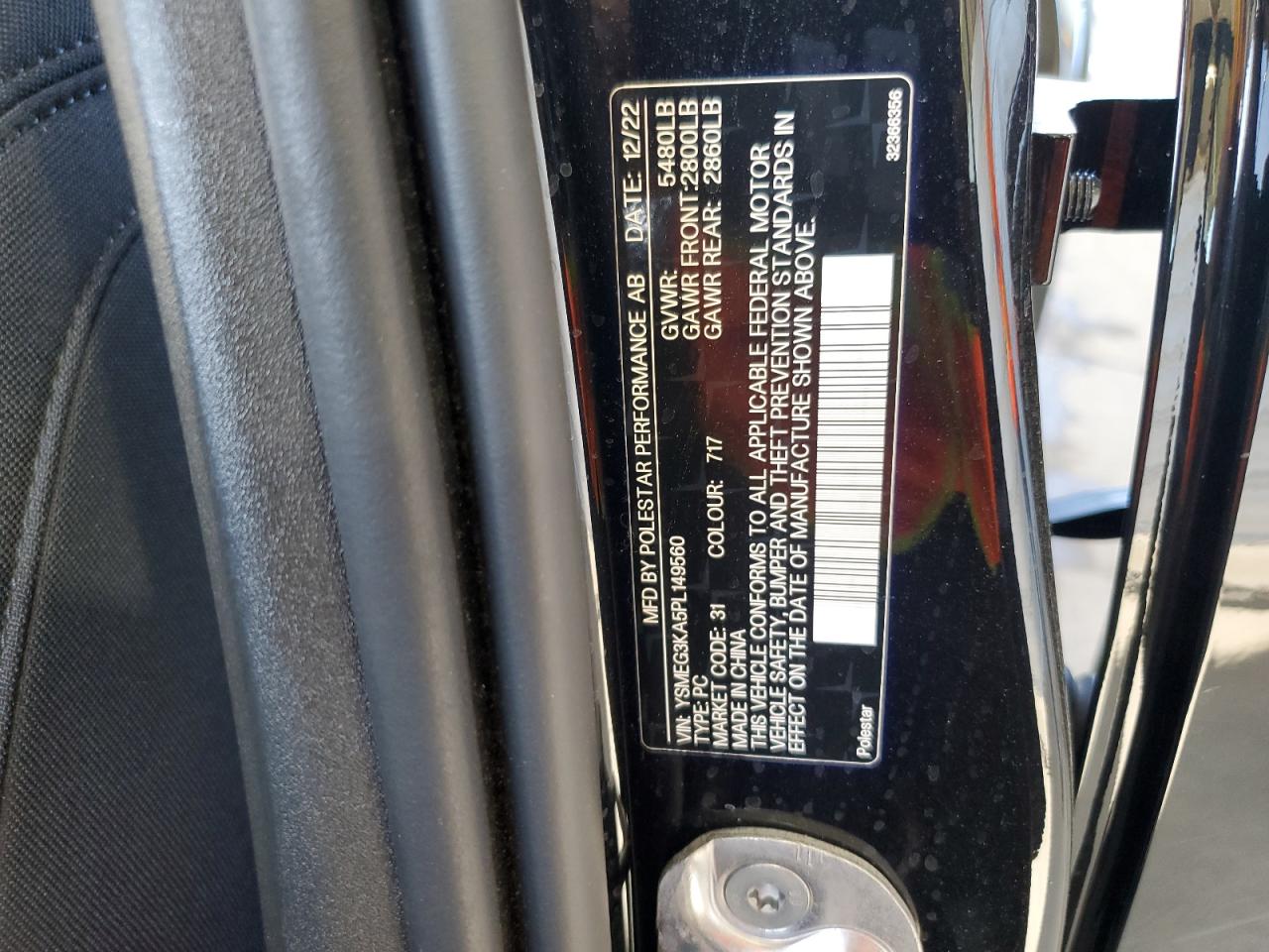 YSMEG3KA5PL149560 2023 Polestar 2