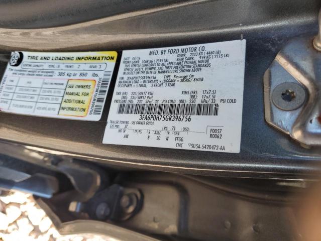 VIN 3FA6P0H75GR396756 2016 Ford Fusion, SE no.12