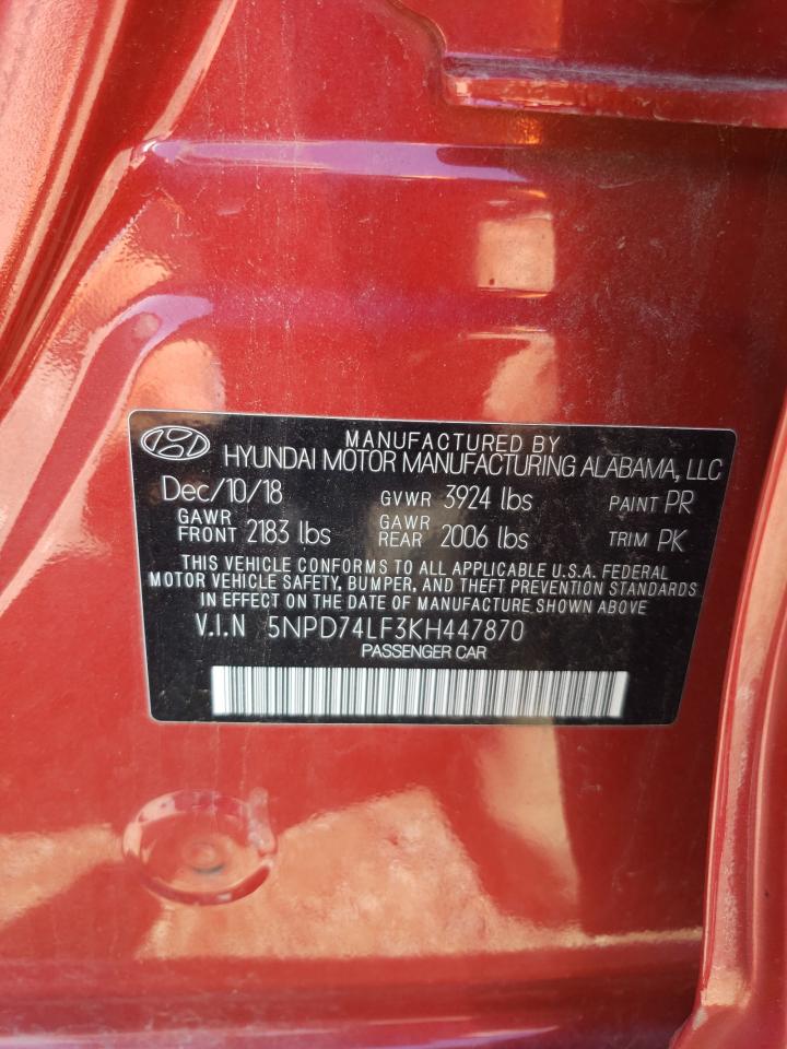 5NPD74LF3KH4478 2019 Hyundai Elantra Se