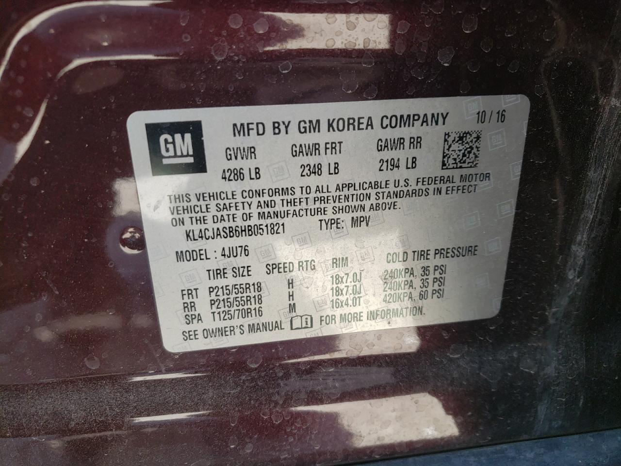 KL4CJASB6HB051821 2017 Buick Encore Preferred