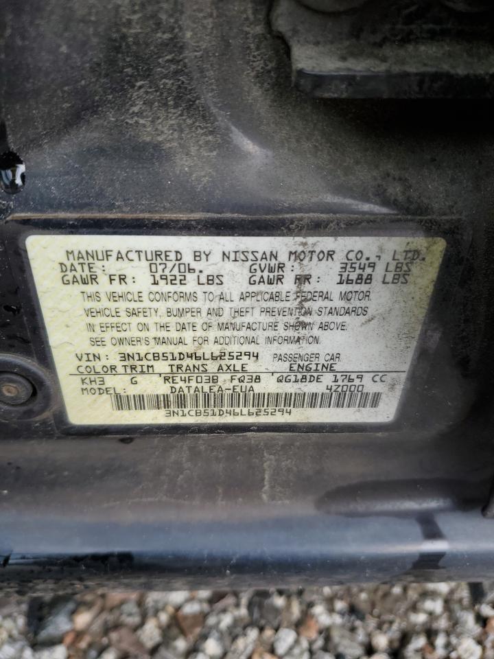 3N1CB51D46L625294 2006 Nissan Sentra 1.8