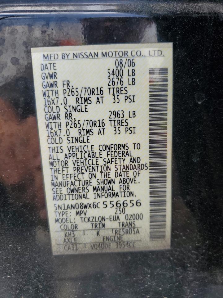 5N1AN08WX6C556656 2006 Nissan Xterra Off Road