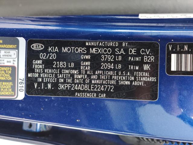 2020 Kia Forte Fe VIN: 3KPF24AD8LE224772 Lot: 54478954