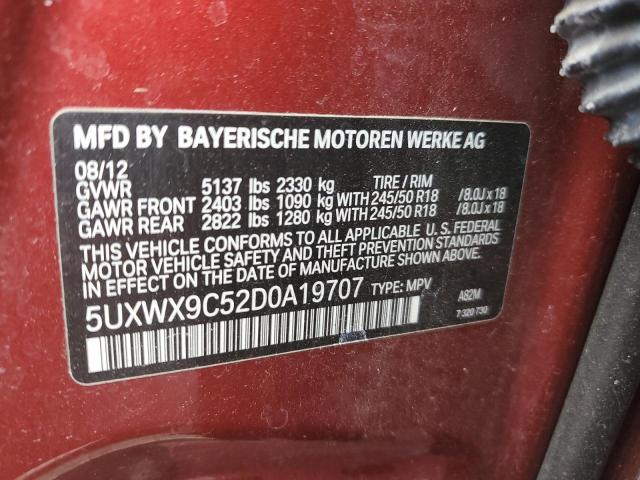 2013 BMW X3 xDrive28I VIN: 5UXWX9C52D0A19707 Lot: 53979514