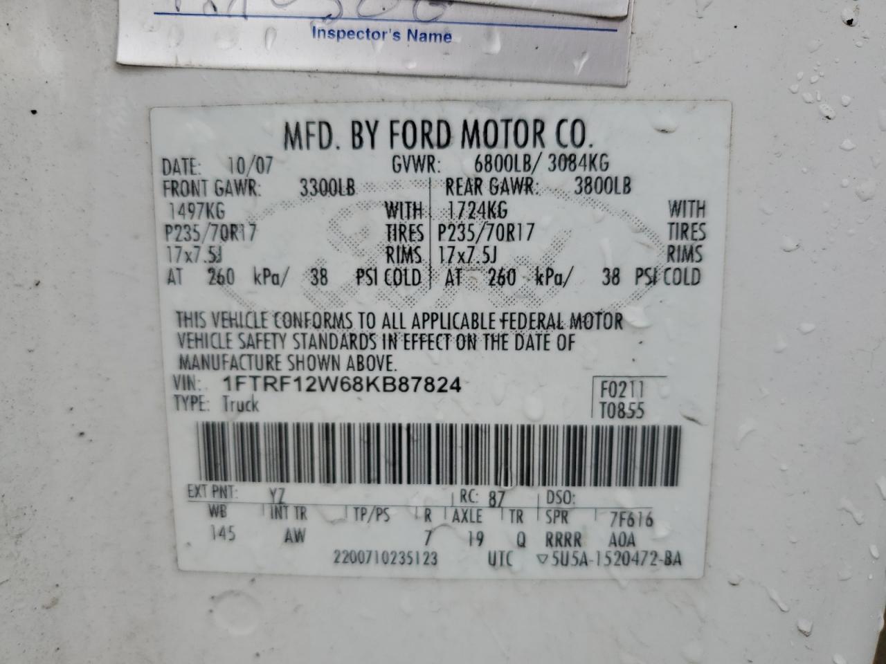 1FTRF12W68KB87824 2008 Ford F150