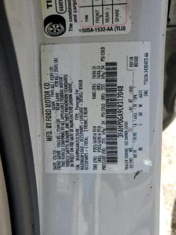 2012 Ford Fusion S VIN: 3FAHP0GA9CR312048 Lot: 53510954