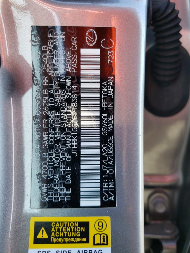 JTHBK1GG2F2183814 2015 Lexus Es 350