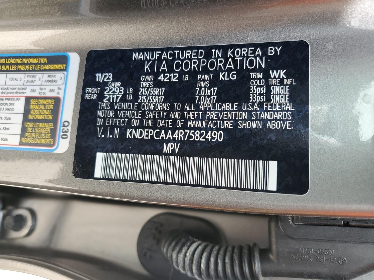 KNDEPCAA4R7582490 2024 Kia Seltos Lx