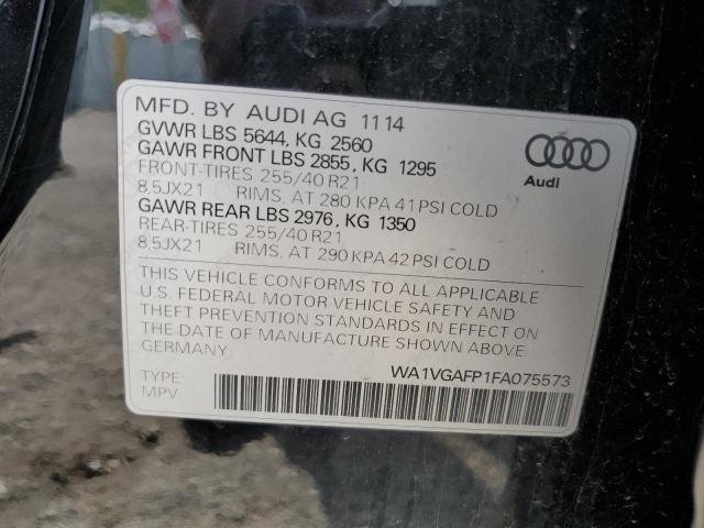 2015 Audi Sq5 Prestige VIN: WA1VGAFP1FA075573 Lot: 54080454