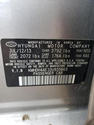 2013 Hyundai Elantra Gls VIN: KMHDH4AE1DU935663 Lot: 56452874