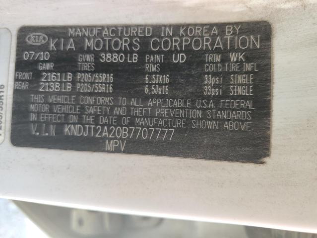 2011 Kia Soul + VIN: KNDJT2A20B7707777 Lot: 53285084