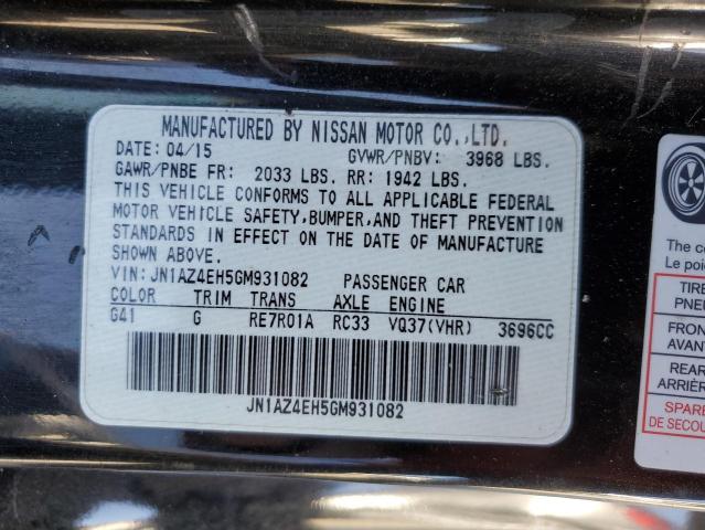 2016 Nissan 370Z Base VIN: JN1AZ4EH5GM931082 Lot: 54777604