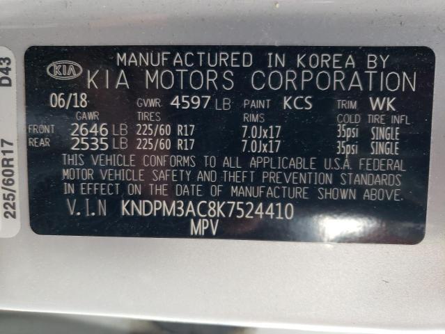 2019 Kia Sportage Lx VIN: KNDPM3AC8K7524410 Lot: 54794284