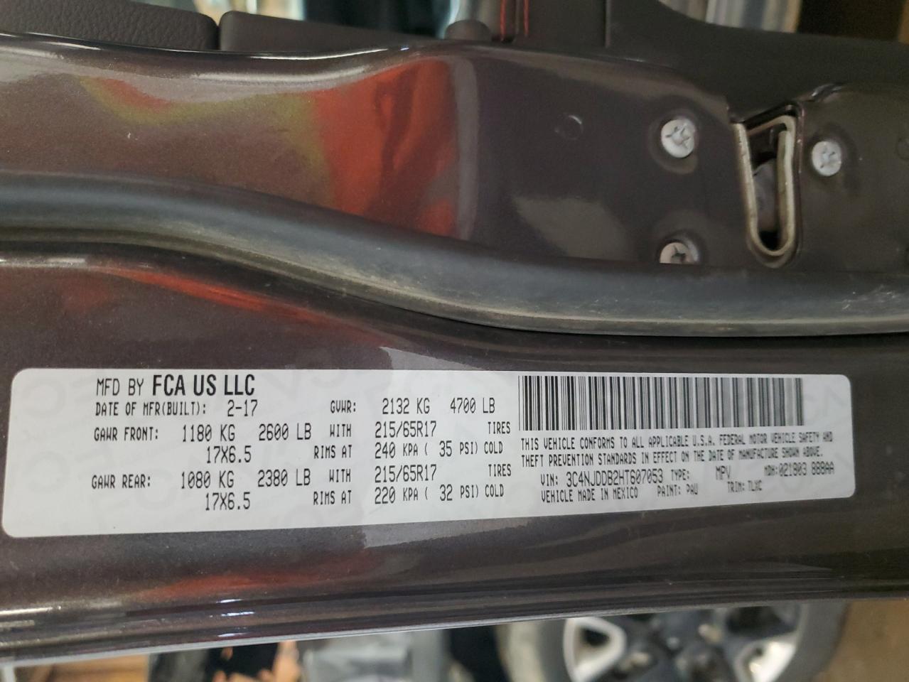 3C4NJDDB2HT607053 2017 Jeep Compass Trailhawk