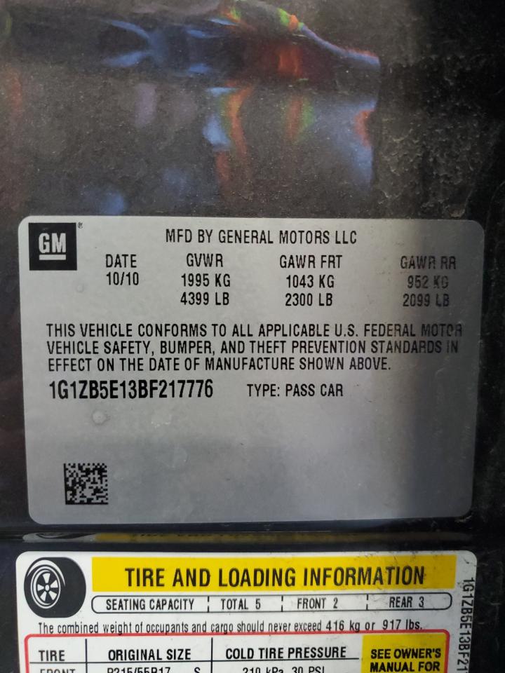 1G1ZB5E13BF217776 2011 Chevrolet Malibu Ls