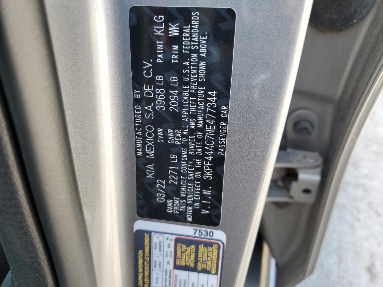 3KPF44AC7NE477344 2022 Kia Forte Gt