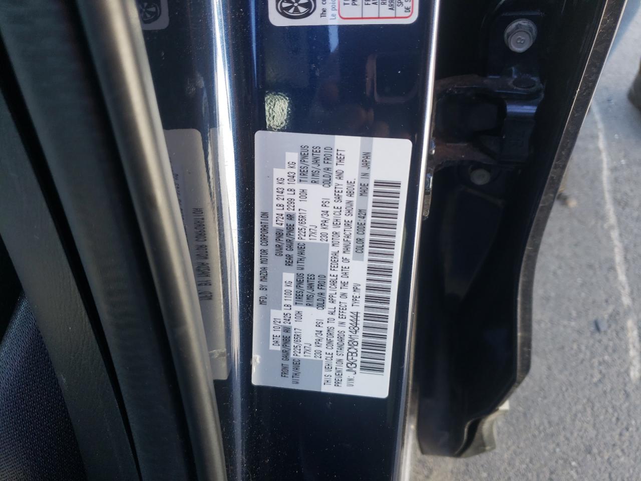 JM3KFBCM8M1484444 2021 Mazda Cx-5 Touring