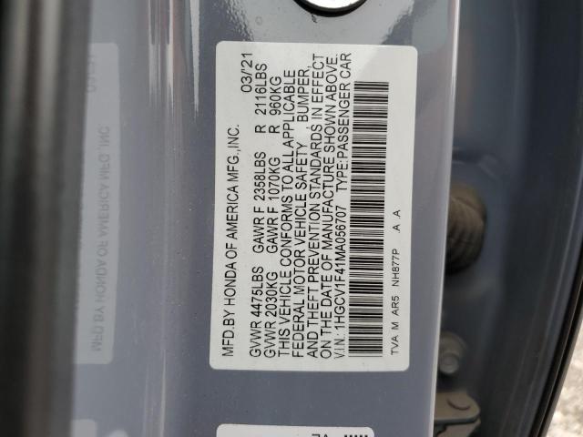 2021 Honda Accord Sport Se VIN: 1HGCV1F41MA056707 Lot: 55578384