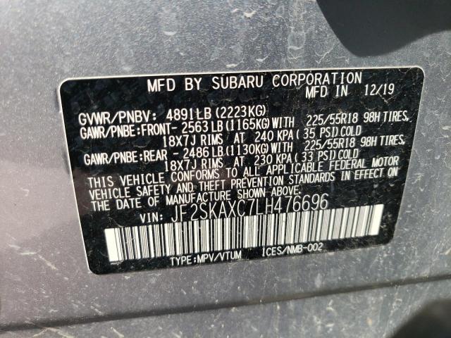 2020 Subaru Forester Touring VIN: JF2SKAXC7LH476696 Lot: 55525024
