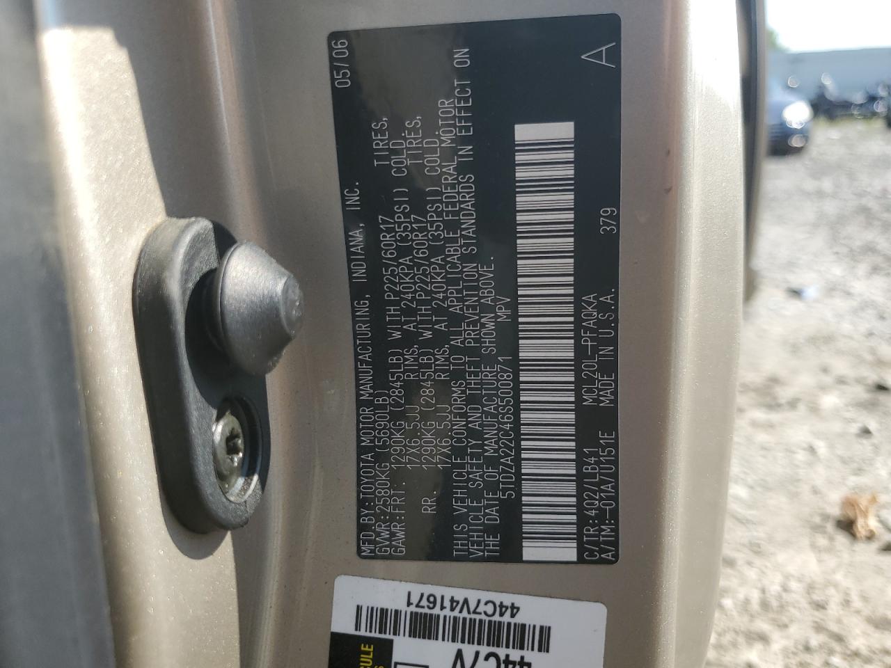 5TDZA22C46S500871 2006 Toyota Sienna Xle