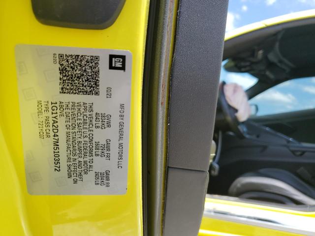 2021 Chevrolet Corvette Stingray 1Lt VIN: 1G1YA2D47M5103572 Lot: 55366304