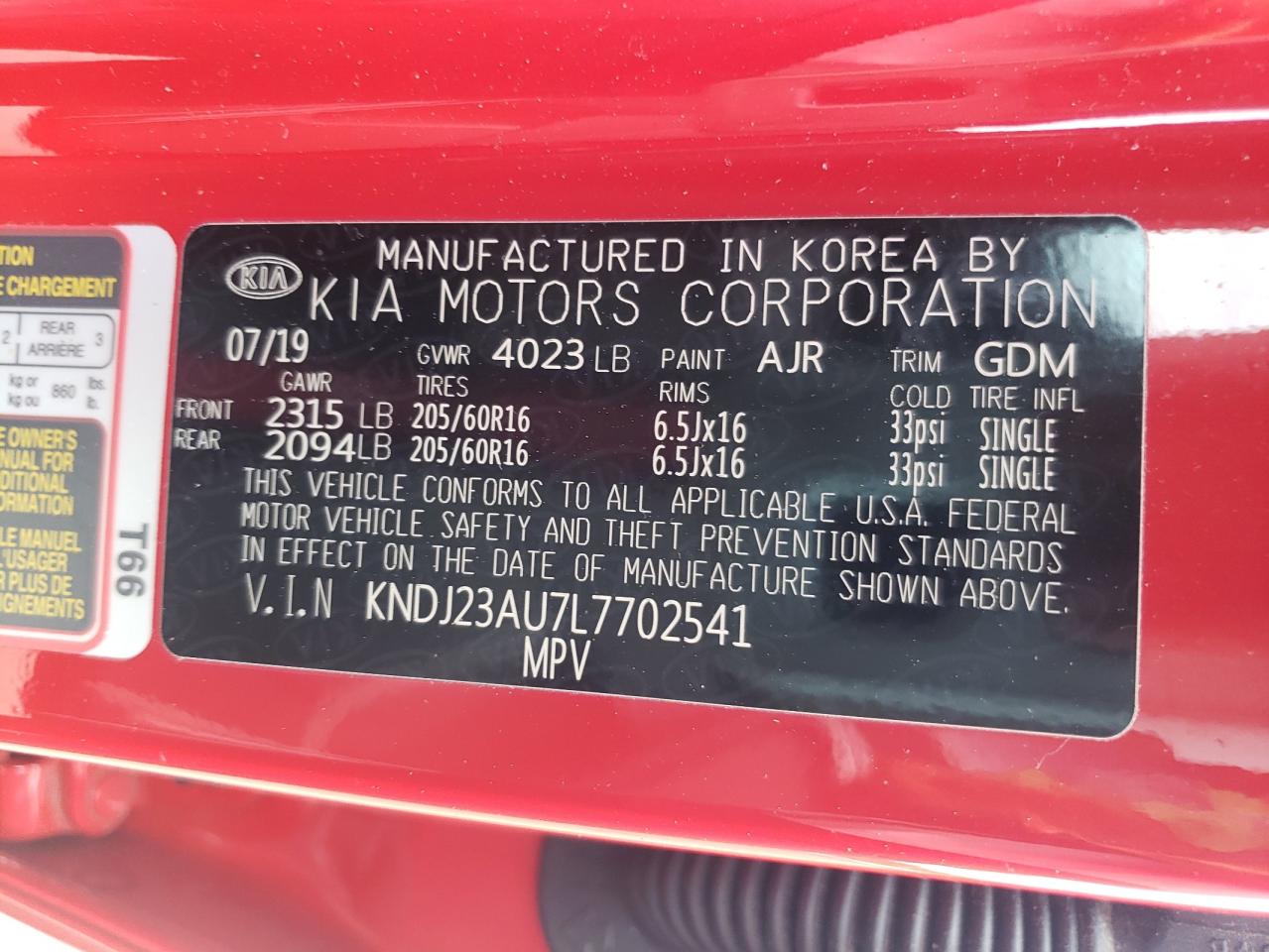 KNDJ23AU7L7702541 2020 Kia Soul Lx