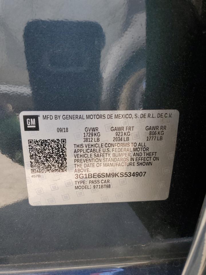 3G1BE6SM9KS534907 2019 Chevrolet Cruze Lt