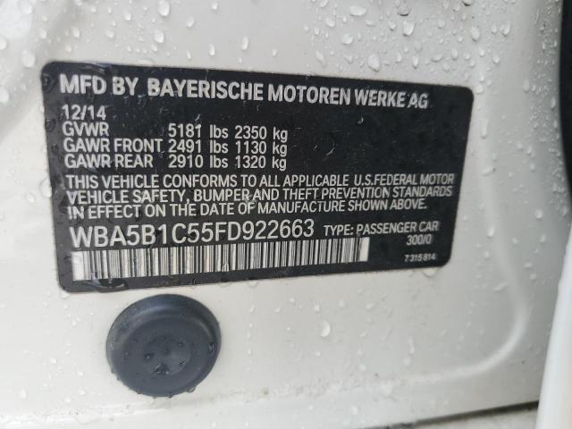 VIN WBA5B1C55FD922663 2015 BMW 5 Series, 535 I no.12