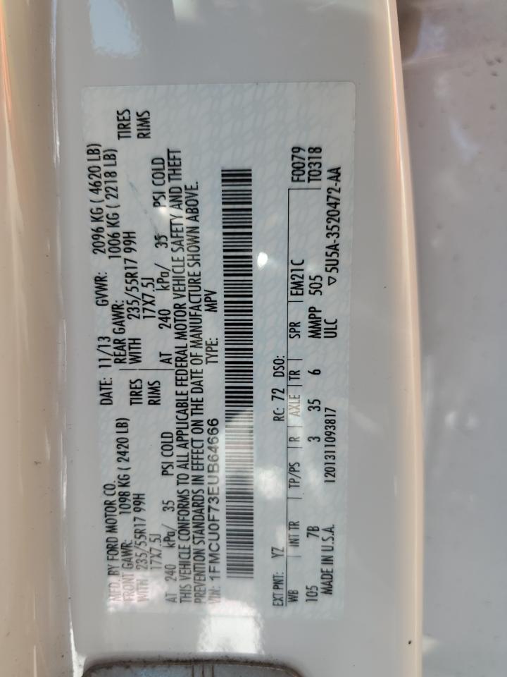 1FMCU0F73EUB64666 2014 Ford Escape S