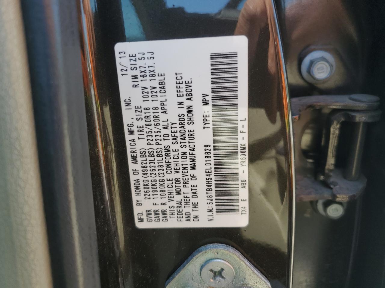 5J8TB4H54EL018829 2014 Acura Rdx Technology