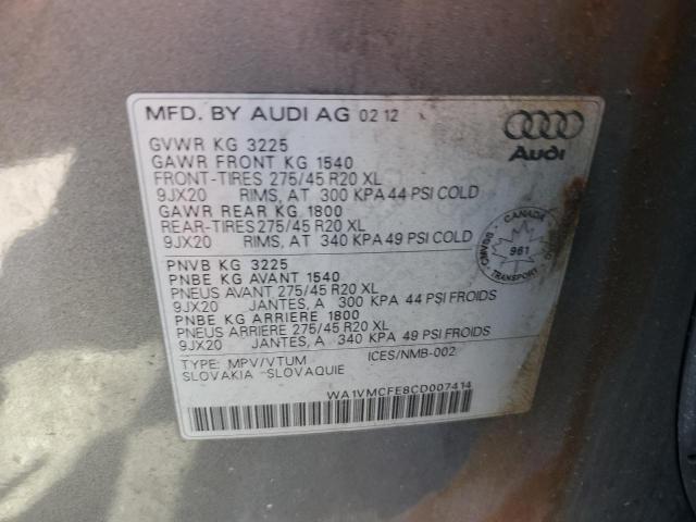 2012 Audi Q7 Prestige VIN: WA1VMCFE8CD007414 Lot: 53852264