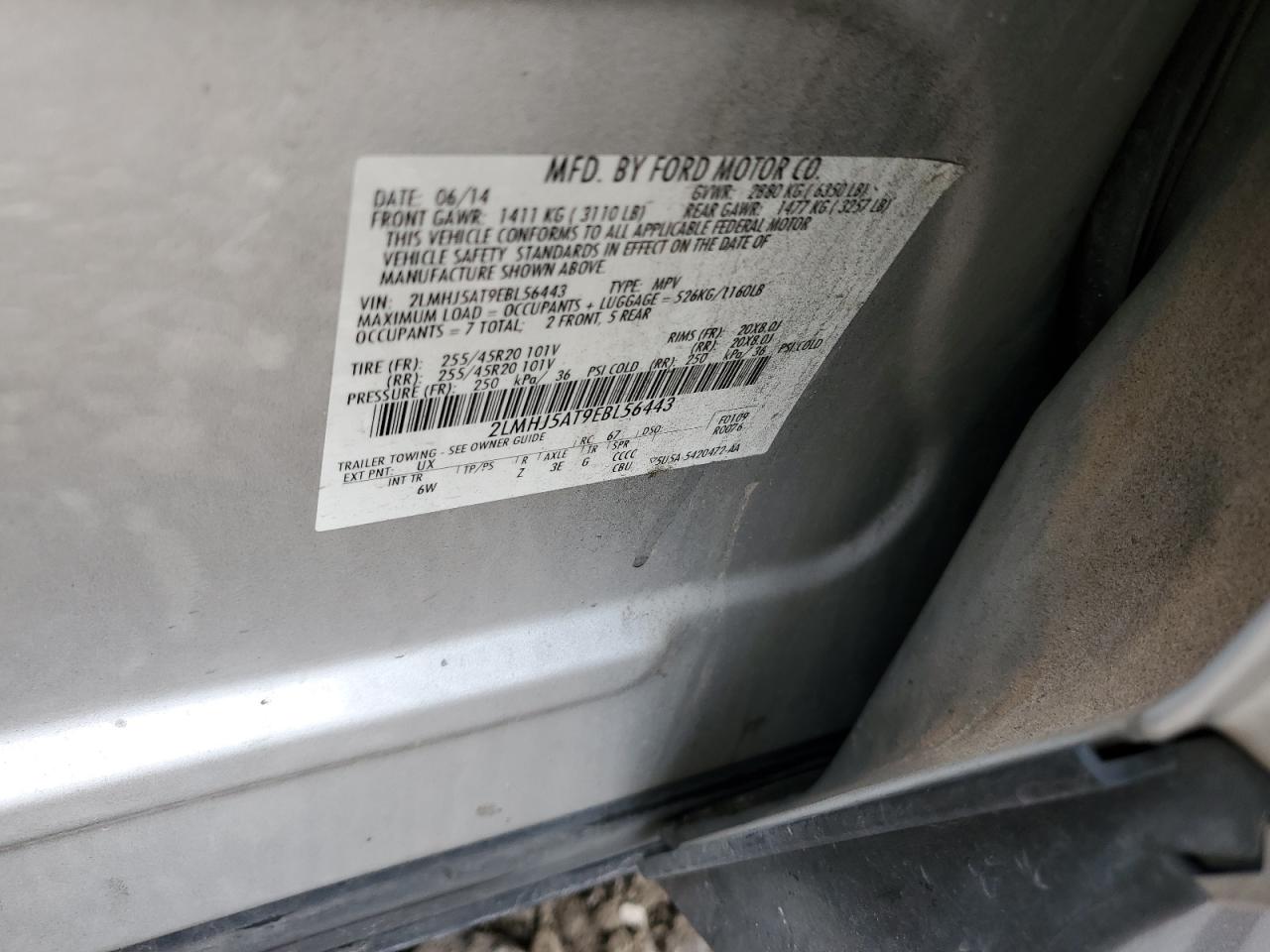 2LMHJ5AT9EBL56443 2014 Lincoln Mkt