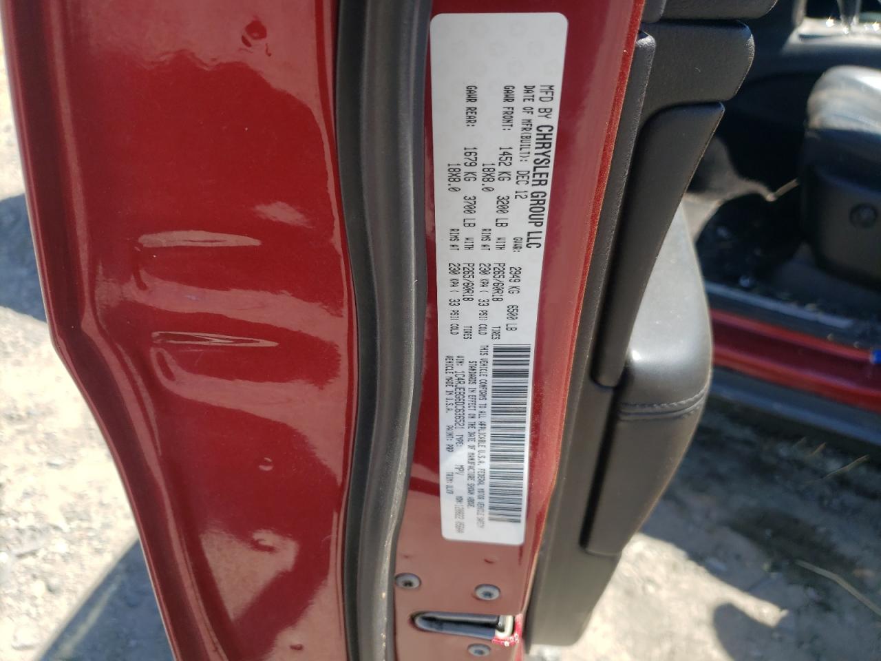 1C4RJEBG6DC636521 2013 Jeep Grand Cherokee Limited