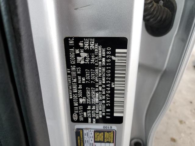 2016 Kia Sorento Lx VIN: 5XYPG4A32GG116380 Lot: 54570324