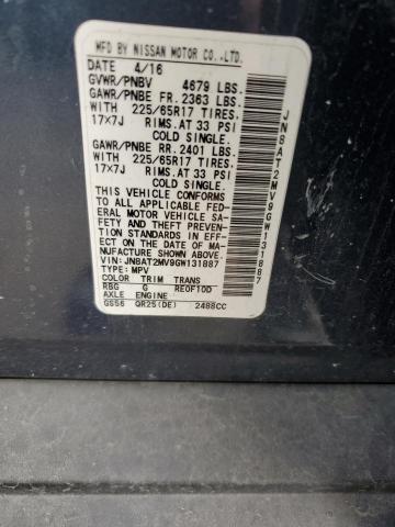 2016 Nissan Rogue S VIN: JN8AT2MV9GW131887 Lot: 54165674