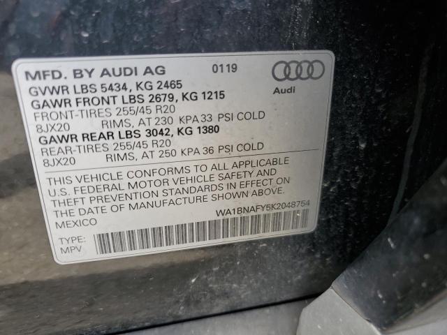 VIN WA1BNAFY5K2048754 2019 Audi Q5, Premium Plus no.12