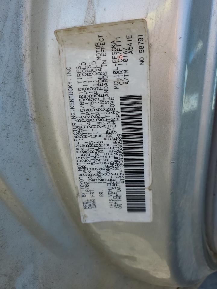 4T3ZF13C83U538589 2003 Toyota Sienna Le